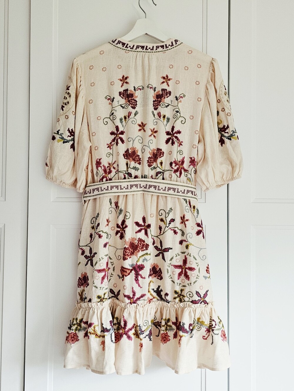 Caroline Constas Zimmermann Cream Embroidered Dress Floral Lace Rare NWT $450 - Picture 7 of 9
